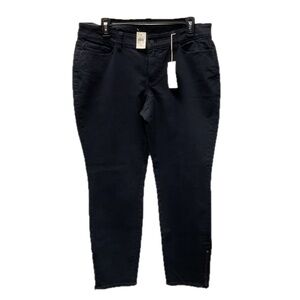 NWT Ann Taylor dark blue ankle jeans with zipper bottom